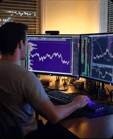 Analyst monitoring live market dashboards